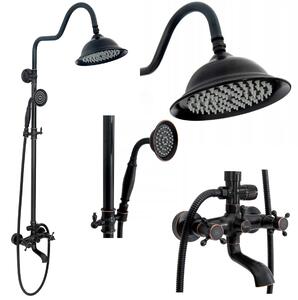 Tuš set s izljevom Rea Retro Old Black crna