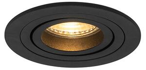 Set od 6 modernih ugradbenih reflektora crni - Rondoo