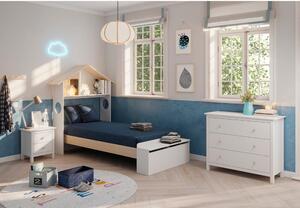 Bijeli/u prirodnoj boji dječji krevet u dekoru bora u obliku kućice s prostorom za pohranu 90x190 cm Odessa – Marckeric