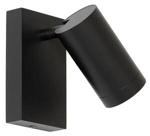 Pametna zidna svjetiljka crna podesiva s prekidačem uklj. Wifi GU10 50mm - Jeana Luxe