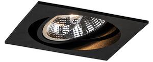 Kvadratni ugradbeni reflektor crni podesiv - Chuck 111