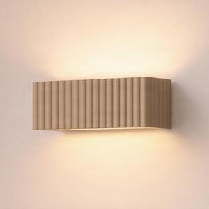 SOLLUX LIGHTING Zidna svjetiljka Rigata, taupe, keramika, duljina 34 cm, gore/dolje, prigušiva, Smeđa / hrđa, Područje hodnika, Keramika
