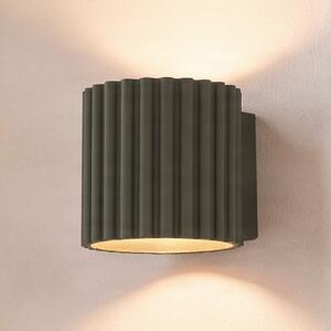 SOLLUX LIGHTING Zidna svjetiljka Aura, maslinasto zelena, Ø10 cm, G9, gore/dolje, aluminij, prigušiva, Zelena, Područje hodnika, Aluminij