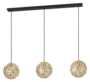 EGLO Skoura viseća lampa, mesingana boja, duljina 130 cm, čelik s 3 kraka, prigušiva, Zlato / mjed, Dnevni boravak/blagovaonica, Metal, Metak