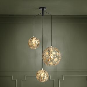 EGLO Skoura viseća lampa, mesingane boje, 70 x 68 cm, 3 svjetla, čelik, prigušiva, Zlato / mjed, Dnevni boravak/blagovaonica, Metal, Metak