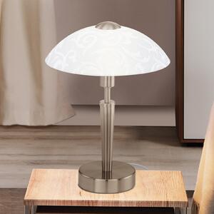 EGLO Stolna lampa SOLO 1, mat nikl, visina 32 cm, metal/staklo, prigušiva, prigušiva, Metalik, Dnevni boravak/blagovaonica, Metal