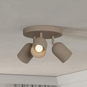 EGLO Tilston stropna svjetiljka, bež, Ø 25 cm, 3 žarulje, čelik, prigušiva, Bež, Dnevni boravak/blagovaonica, Metal, Strop s više plamena