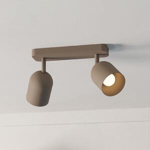 EGLO Tilston stropna svjetiljka, bež, duljina 28 cm, s dva kraka, čelik, prigušiva, Bež, Dnevni boravak/blagovaonica, Metal, Strop s više plamena