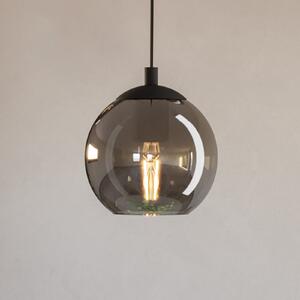 EGLO Ariscani viseća lampa, dimljeno siva, Ø 20 cm, staklo, E27, prigušiva, Crno, Dnevni boravak/blagovaonica, Staklo, Metak