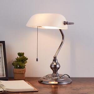 EGLO Stolna lampa BANKER, nikl-boje, visina 39 cm, metal/staklo, Metalik, Dnevni boravak/blagovaonica, Metal