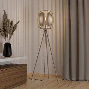 EGLO Podna lampa Romazzina, bež, visina 141 cm, metal, E27, Bež, Dnevni boravak/blagovaonica, Metal, tronožac