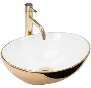 Nadblatni umivaonik Rea Sofia Gold / White