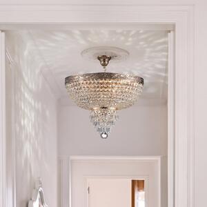 Maytoni Palace luster s kristalnim sjenilom, prigušiva, Zlato / mjed, Dnevni boravak/blagovaonica, Staklo