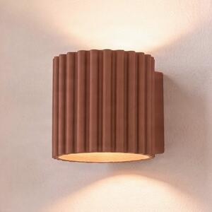 SOLLUX LIGHTING Zidna svjetiljka Aura, terakota, Ø10 cm, G9, gore/dolje, aluminij, prigušiva, Crvena, Područje hodnika, Aluminij
