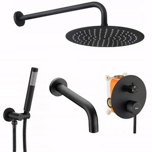 Set kada-tuš podžbukni Rea Lungo Black crni+ BOX