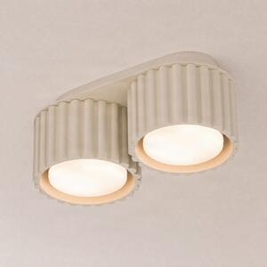 SOLLUX LIGHTING Stropna svjetiljka Aura 2, bež, dvostruka, duljina 21 cm, GX53, prigušiva, Bež, Područje hodnika, Aluminij