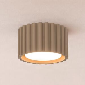 SOLLUX LIGHTING Stropna svjetiljka Aura 1, taupe, za jednu žarulju, Ø 10 cm, GX53, prigušiva, Sivo, Područje hodnika, Aluminij