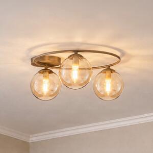 EMIBIG LIGHTING Stropna svjetiljka Sopra, bež, Ø 47 cm, 3-svjetiljkasta, staklo/metala, E14, prigušiva, Bež, Dnevni boravak/blagovaonica, Staklo, Metak