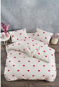 Krem posteljina za bračni krevet/za produženi krevet od renforce pamuka s uključenom plahtom/4-dijelna 200x220 cm Mini Hearts – Mila Home