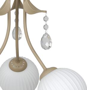 Milagro Lighting Stropna lampa Celeste, taupe, Ø 40 cm, metal, 3 svjetla, prigušiva, Zlato / mjed, Dnevni boravak/blagovaonica, Metal