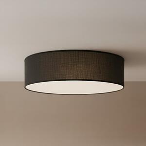 Milagro Lighting Stropna svjetiljka Marshall, crna, Ø 50 cm, metal/rattan, prigušiva, Crno, Dnevni boravak/blagovaonica, Drvo