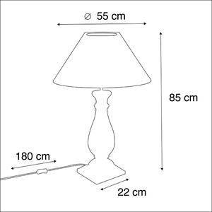 Country stolna svjetiljka s lanenom sjenilom bež 55 cm - čičak