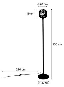 Dizajnerska podna lampa crna sa zlatom 20 cm - Sarella