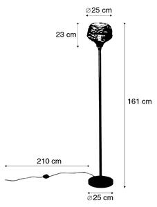 Dizajnerska podna lampa crna 26 cm - Sarella