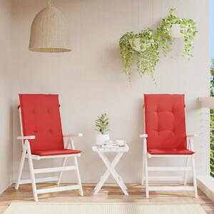 VidaXL Jastuci za vrtne stolice 2 kom crveni 120x50x3 cm od tkanine
