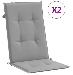 VidaXL Jastuci za vrtne stolice 2 kom sivi 120 x 50 x 3 cm od tkanine