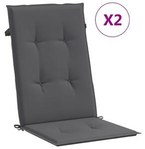 VidaXL Vrtni jastuci za stolice 2 kom antracit 120x50x3 cm od tkanine