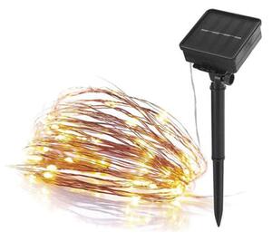 Emos LED nano lanac, solarni, bakreni kabel, toplo bijela, IP44, 12m