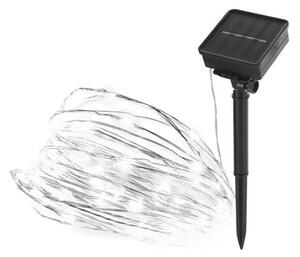 Emos LED nano lanac, solarni, srebrni kabel, hladno bijela, IP44, 12m