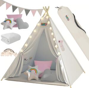 Dječji teepee šator JULIA, 120x120x160 cm, bež/ružičasta Spielwerk