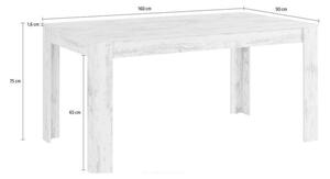 Blagovaonski stol u dekoru hrasta u prirodnoj boji 90x160 cm Lynn – Støraa