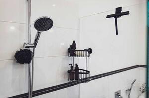Crni metalni viseći/samoljepljiv set pribora za kupaonicu Classic – Wenko
