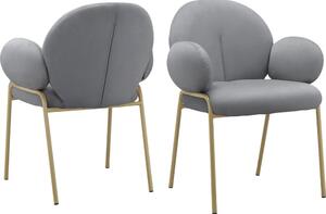 Sive baršunaste blagovaonske stolice u setu 2 kom Iwama – Støraa