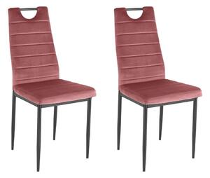 Tamno ružičaste baršunaste blagovaonske stolice u setu 2 kom Mandy – Støraa