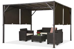 Santorini metalna terasa pergola 3 x 3 m smeđa Garden Point