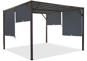 Santorini metalna pergola za terasu 3 x 3 m, smeđa i antracit Garden Point