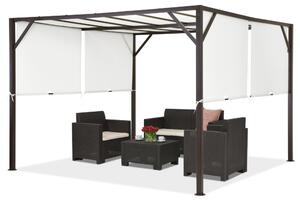 Santorini metalna terasa pergola 3 x 3 m smeđe-bijela Garden Point