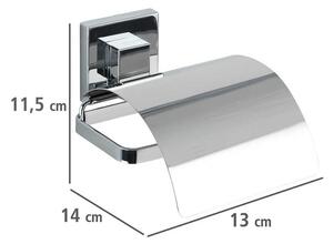 Plastičan samoljepljiv set pribora za kupaonicu u sjajno srebrnoj boji Quadro – Wenko