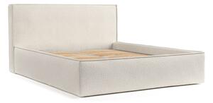 Bež tapecirani bračni krevet s prostorom za odlaganje s podnicom 180x200 cm Lounge L – Maison de Rêve