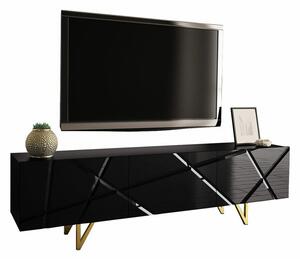 TV stol Merced 100 Sjajno crna, Crna, S vratima, 180x52x37cm