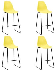 VidaXL Barske stolice 4 kom žute plastične