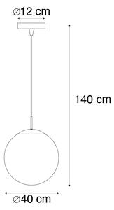 Skandinavska viseća svjetiljka bakarna s prozirnim staklom - Lopta 40