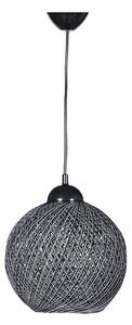 Crna/siva viseća svjetiljka s tekstilnim sjenilom ø 22 cm – Opviq lights