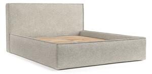 Svijetlo sivi tapecirani bračni krevet s prostorom za odlaganje s podnicom 200x200 cm Lounge L – Maison de Rêve