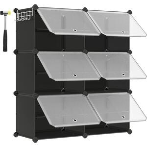 Modularni, stalak za cipele s 6 pretinaca, svaki pretinac 30x40x30cm, crni | SONGMICS