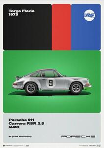 Umjetnički tisak Porsche 911 RSR - 50th Anniversary - Targa Florio - 1973, Automobilist